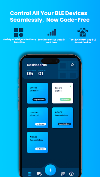 BlueDash dashboard screen