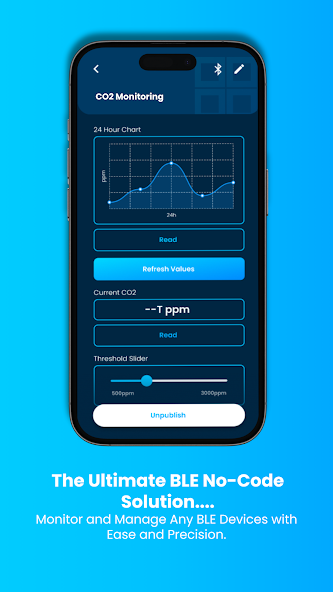 BlueDash device control screen