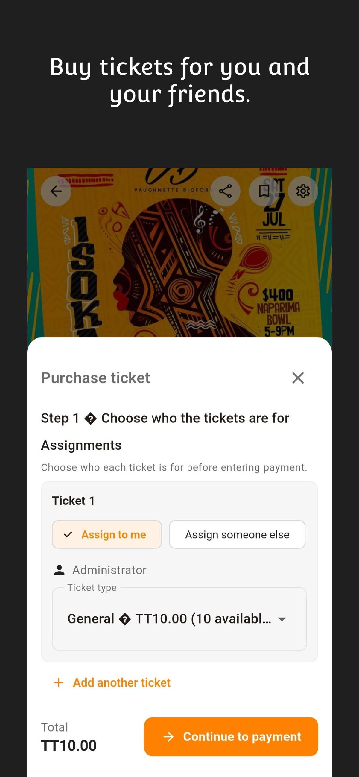 Outdey ticket screen